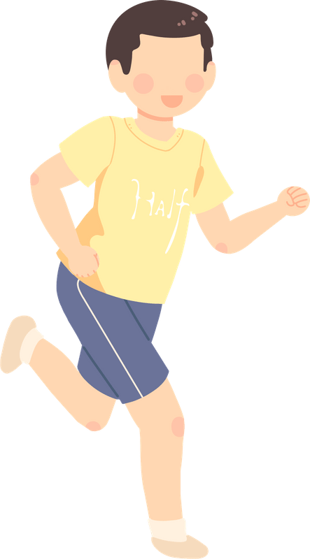 蓝粉色父子跑步接力赛卡通父亲节节日活动中文传单-flyer (a4)