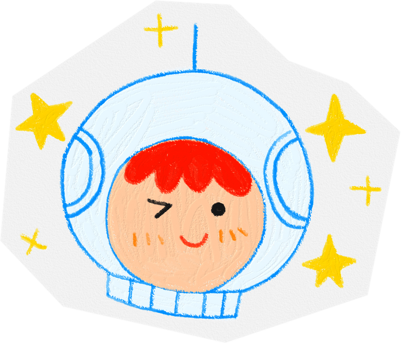 童趣蜡笔画贴纸太空人