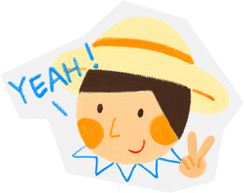 童趣蜡笔画贴纸yeah