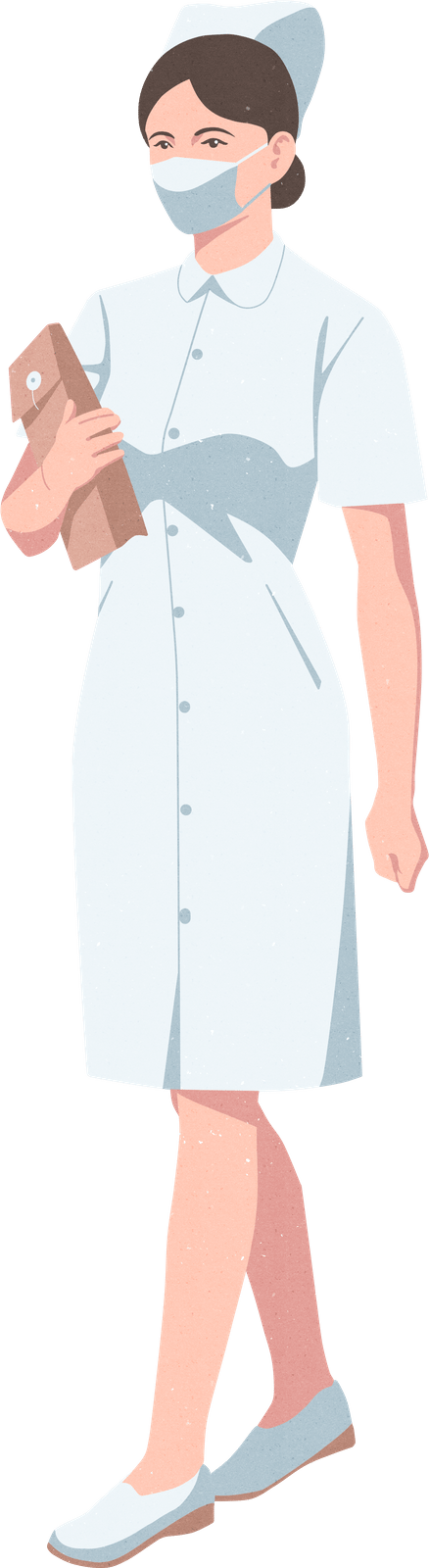 护士写实色块背影护士